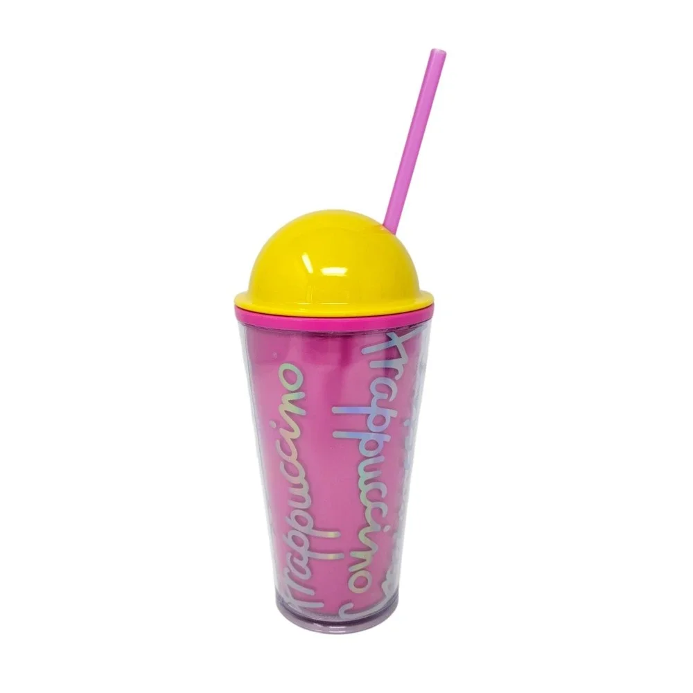 2 x Starbucks Frappuccino Set Purple Hot Pink Fuchsia  Holographic 16oz Tumblers